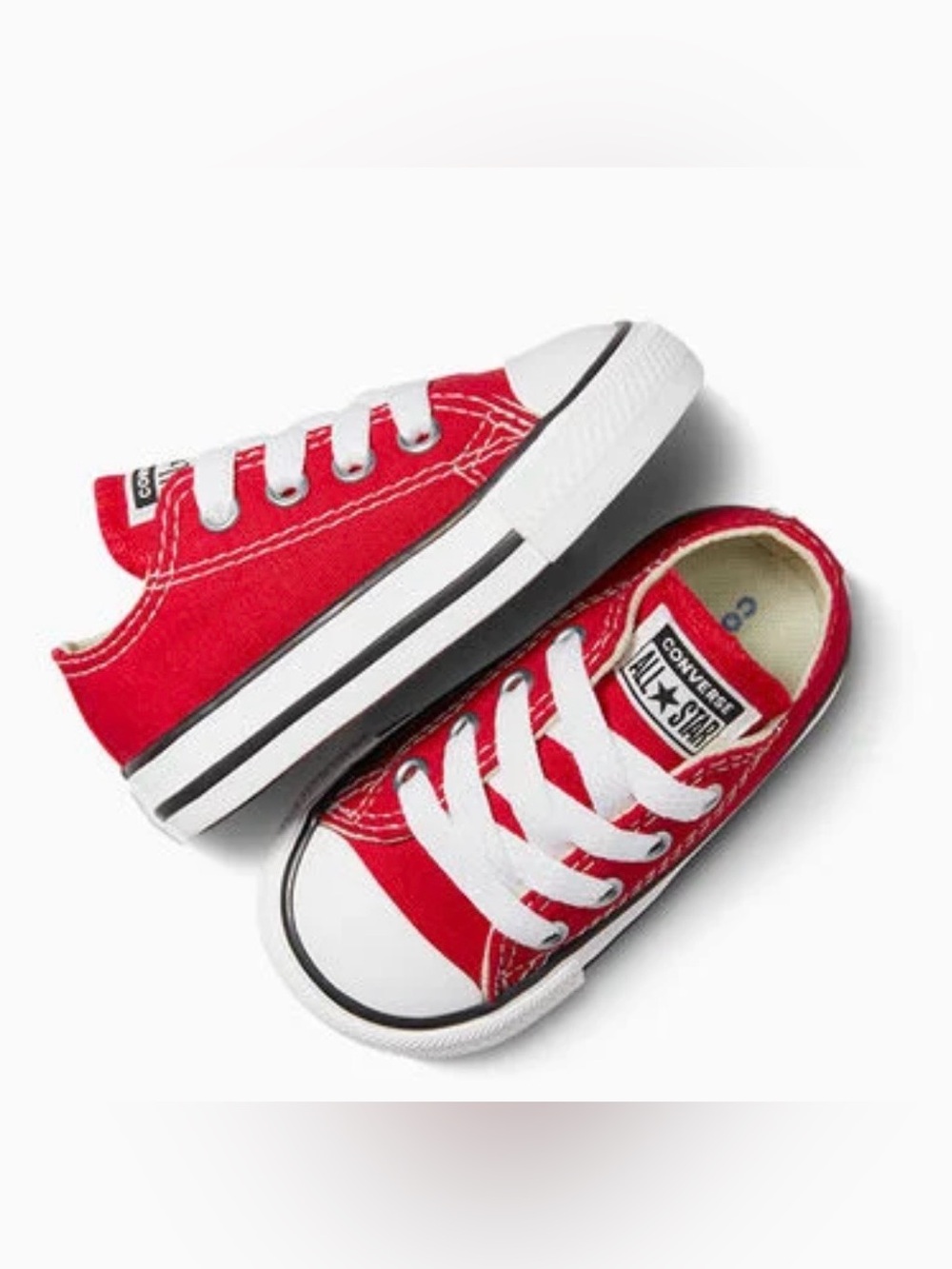 Converse Low Top Sneakers in Red & White